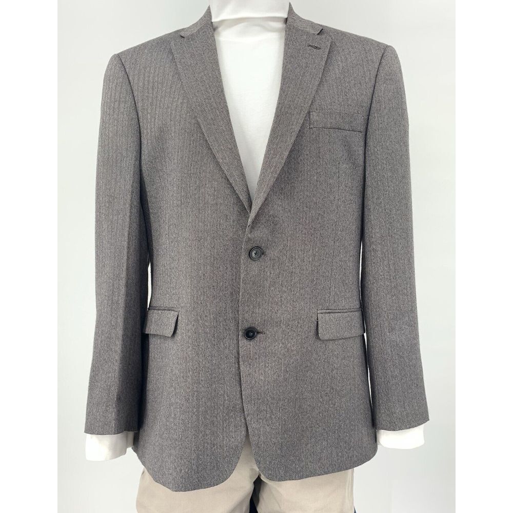 Tommy Hilfiger Gray Herringbone Single Breasted Men's Blazer Size‎ 42 Long